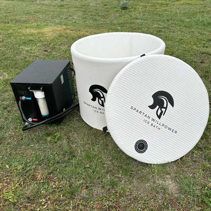 Warrior Willpower Max 1 HP WiFi Water Chiller/Heater + Barrel Ice Bath Bundle