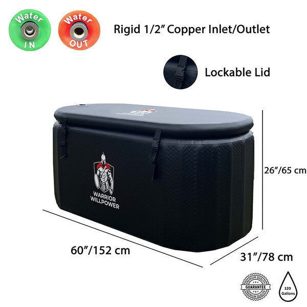 Warrior Willpower Pro 0.5 HP Water Chiller + XL Ice Bath Tub Bundle