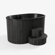 SaunaLife 2-Person Black Thermo-Pine Cold/Hot Plunge Tub - Model S2B