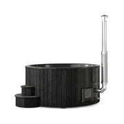 SaunaLife Model S6B - Up to 7 Persons - Home Wood-Burning Hot Tub - Black